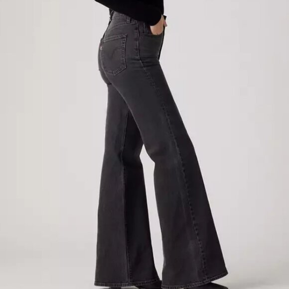 Levi's Ribcage Bell wide leg Women's Jeans in Black Gray - Picture 3 of 7